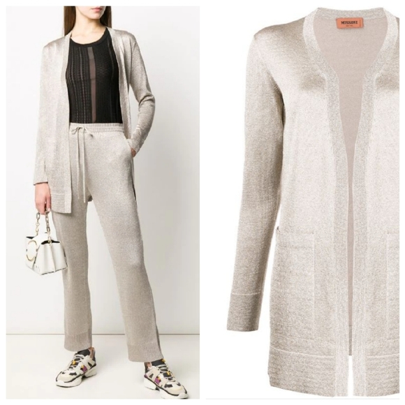 Missoni Longline Metallic Knit Cardigan 
